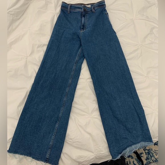 Zara Denim Marine Straight High Waisted Jeans - Picture 3 of 6